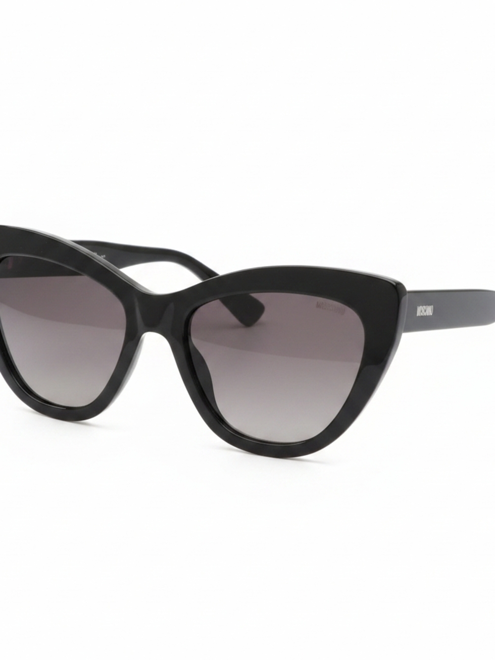 Moschino Cat Eye Sunglasses Black Oversized MOS122/S Teddy Logo w Case